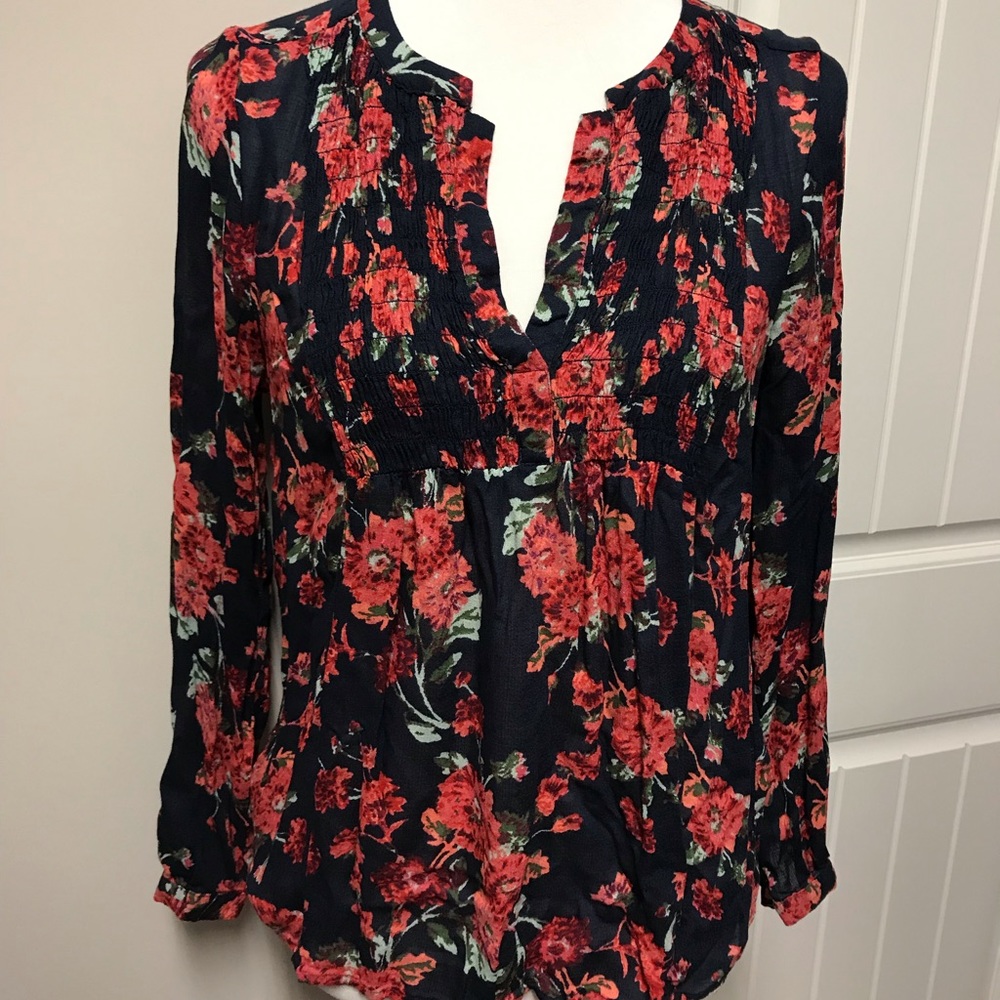 Lucky Brand floral long sleeve shirt medium